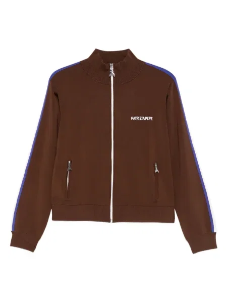 Sweter Patrizia Pepe w paski brązowy