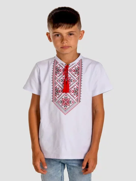 Детская рубашка Folk Moda белая