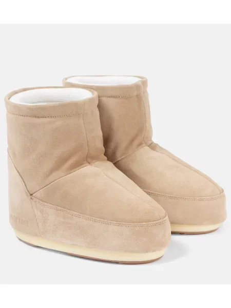 Botine Moon Boot din piele de căprioară bej