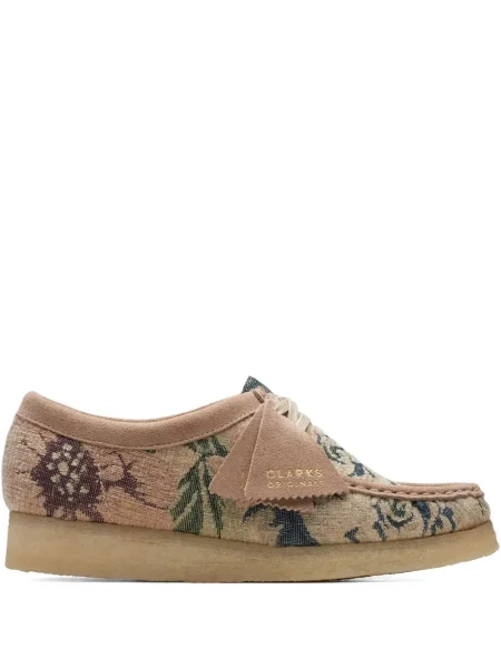 Botine Clarks cu model floral bej