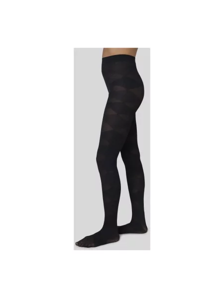 Rajstopy Swedish Stockings z wzorem argyle czarne