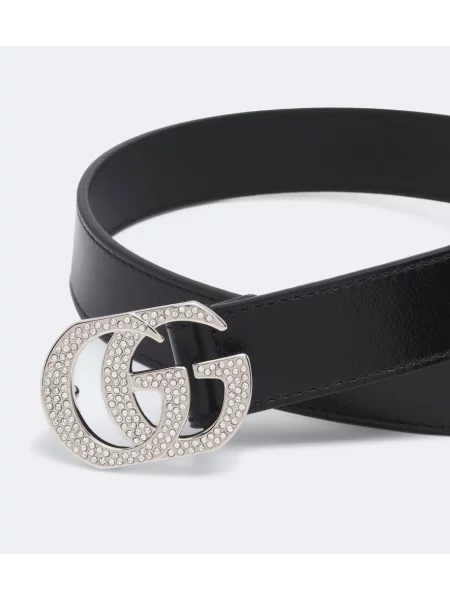 Cu centură curea Gucci din piele negru