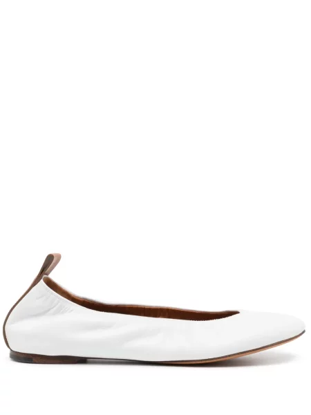 Balerini Lanvin din piele alb