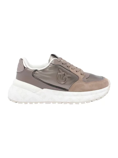 Sneakersy Pinko skórzane brązowe