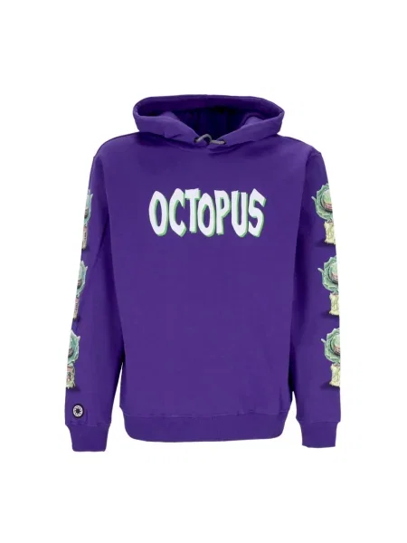 Bluza z kapturem Octopus z nadrukiem fioletowa