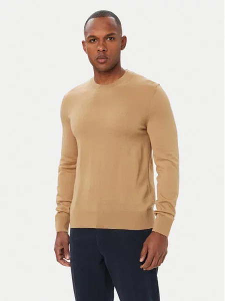 BOSS Sweter Leno beżowy