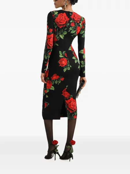 Rochie midi Dolce & Gabbana cu imagine negru