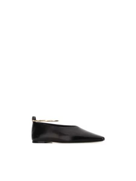 Balerinki Jil Sander skórzane czarne