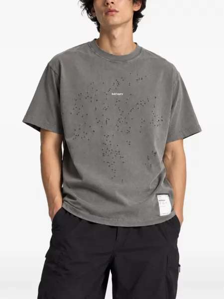 Tricou Satisfy zdrențuiți gri