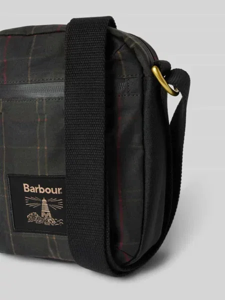 Wodoodporna torba na ramię z naszywką z logo Barbour zielona