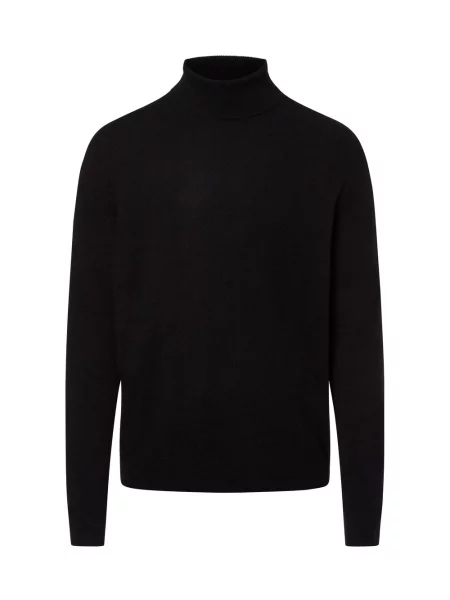 Andrew James Sweter z dodatkiem kaszmiru Mężczyźni Wełna jednolity L czarny