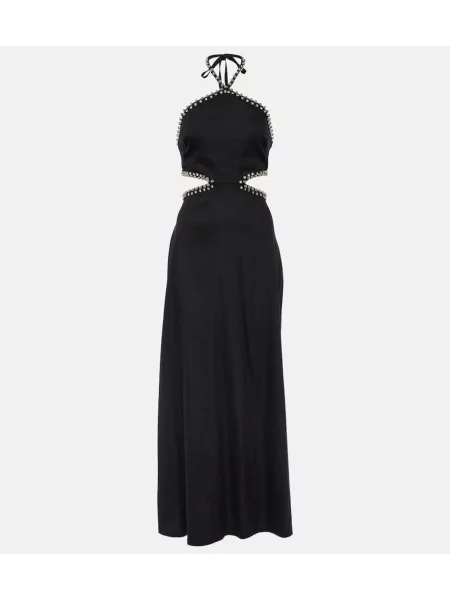 Lniana maksi sukienka maxi Simkhai garniturowa czarna