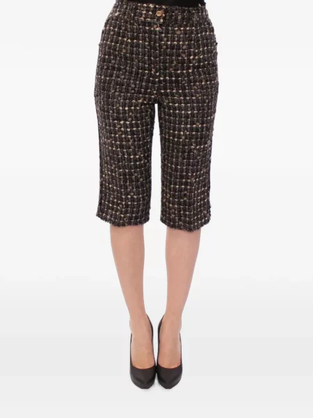 Pantaloni scurți Dolce & Gabbana din tweed maro
