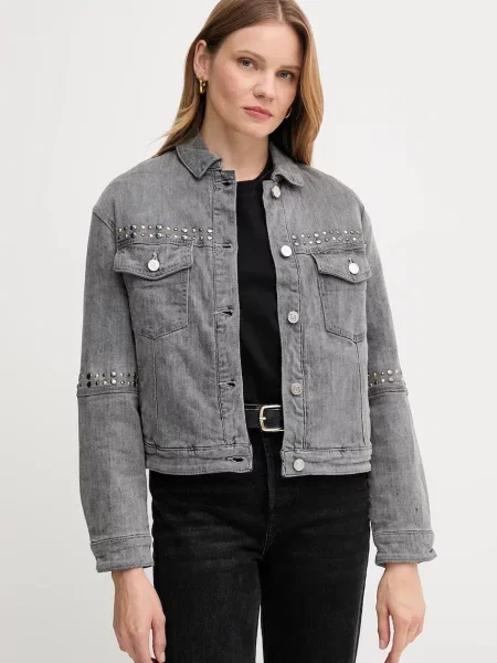 Gaudi geacă jeans de tranziție oversize gri