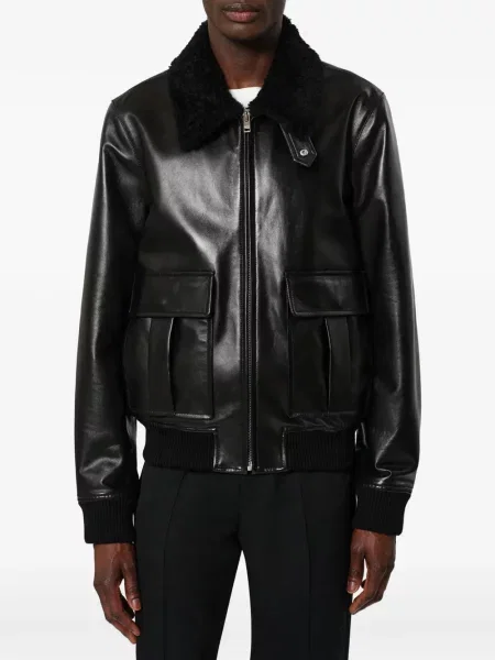 Gulerat geanta de piele Marant negru