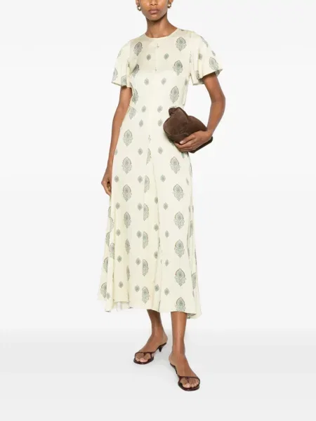 Rochie Sandro cu imagine cu model paisley galben