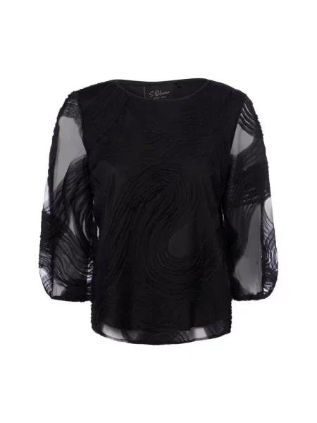 S.Oliver BLACK LABEL bluzka z szyfonu Kobiety 36 czarny