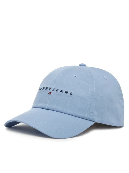 Tommy Jeans Шапка с козирка Linear Logo 6 Panel Светлосиньо синьо