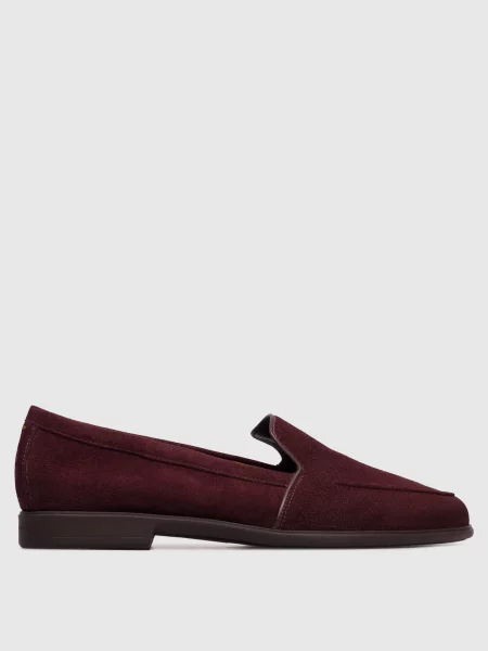 Бордові замшеві лофери Santoni