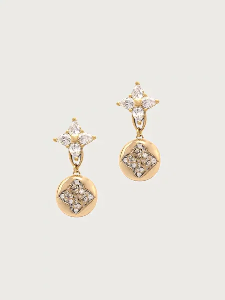 GUESS Cercei BLOOM galben auriu / auriu alb