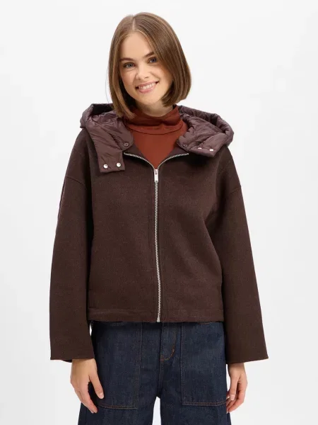 Opus sweter wełniany Kobiety M brązowy