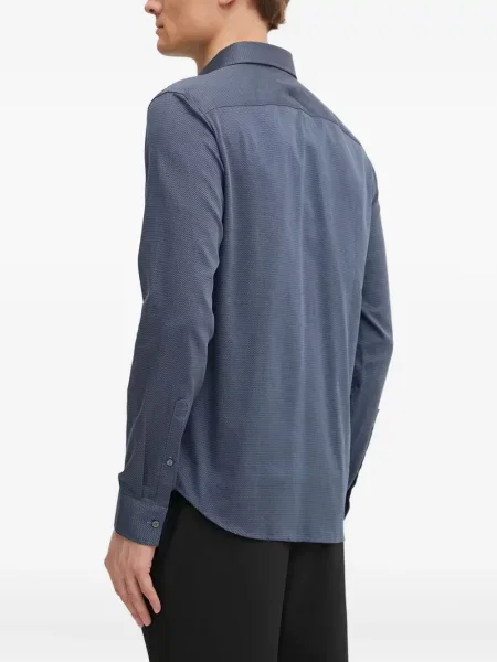 Cămașă Michael Kors cu model herringbone albastru