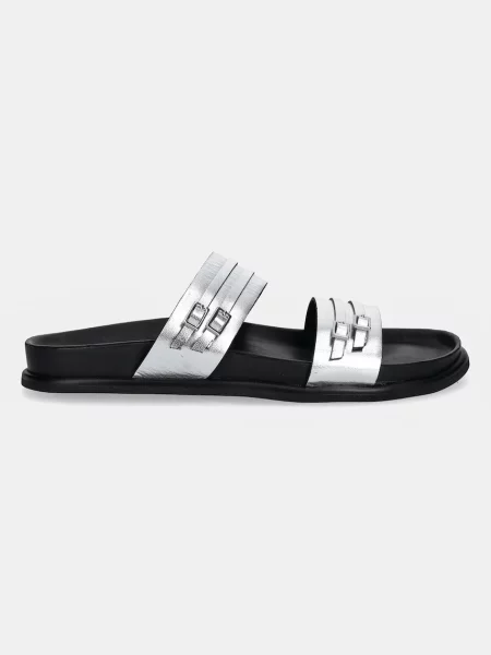 Vagabond Shoemakers klapki skórzane EFFIE srebrny szare