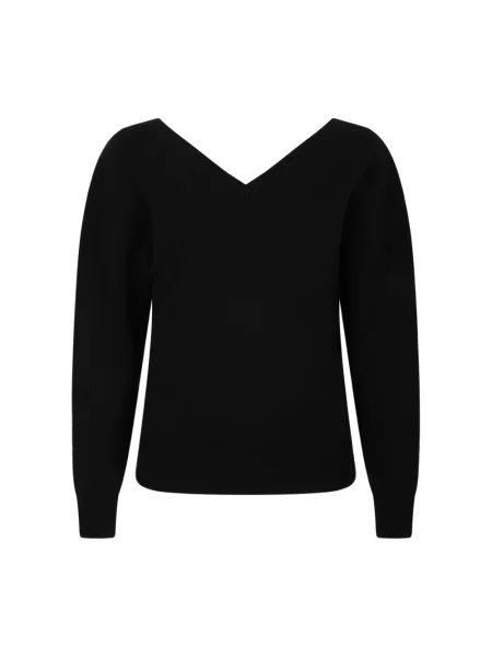 Sweter Tom Ford wełniany z dekoltem w serek czarny