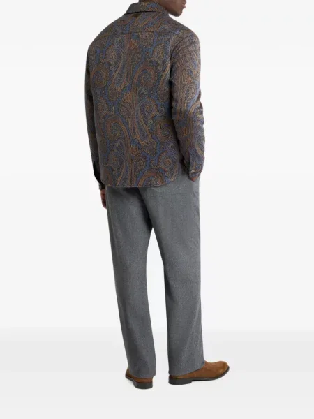 Πουκάμισο Etro paisley ζακάρ μπλε