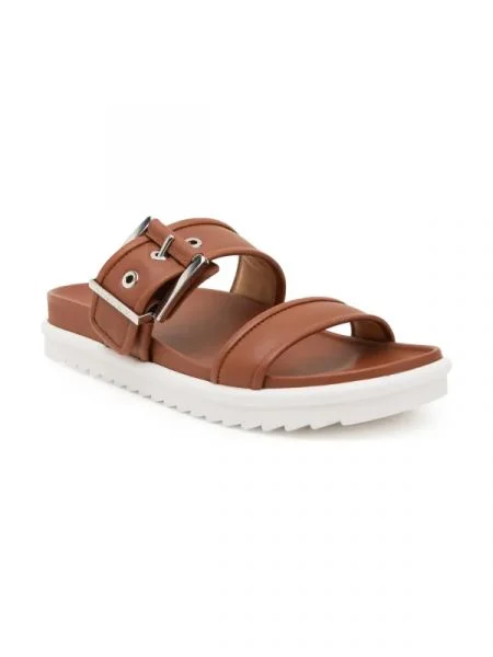 Michael Kors De piele șlapi COLBY maro