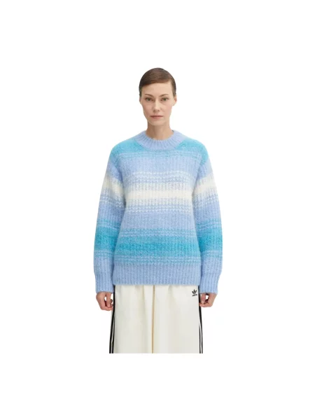 Dzianinowy sweter Kenzo w paski niebieski