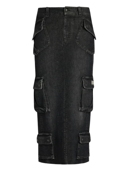 Fustă midi Dolce & Gabbana până la genunchi negru