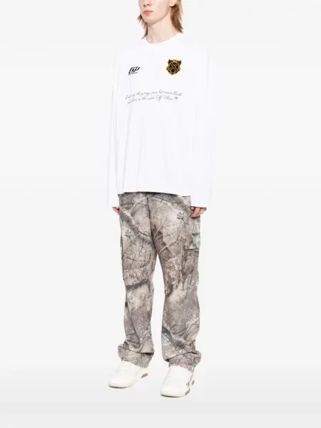 Lung tricou Off-white cu imagine alb
