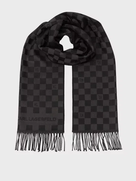 Шерстяной клетчатый шарф Karl Lagerfeld