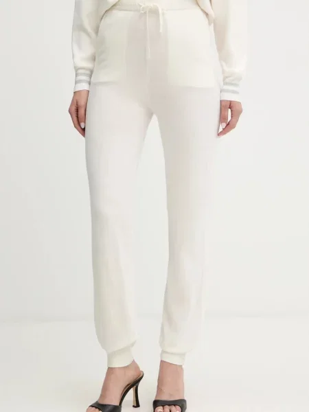 Spodnji del trenirke z dodatkom kašmirja Guess MAGGIE bež