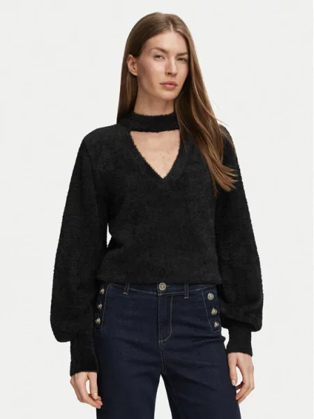 GUESS Pulover LS CHOCKER JAYCEE SWTR' negru