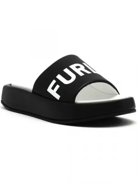 Furla Șlapi REAL cu adaos de piele negru