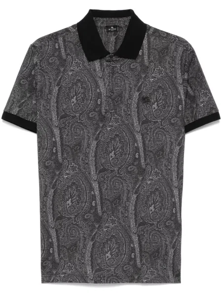 Polo Etro cu imagine cu model paisley negru