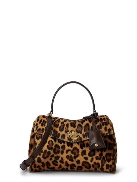 Lauren Ralph Lauren crossbody kabelka kožená hnědá