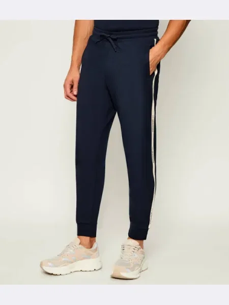 Emporio Armani pantaloni de trening din bleumarin cu imprimeu