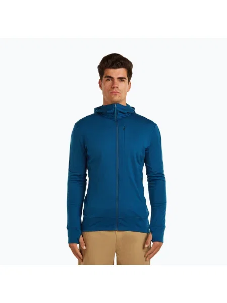 Мъжки суитшърт icebreaker Merino Quantum IV Zip Hoodie atlantis синьо