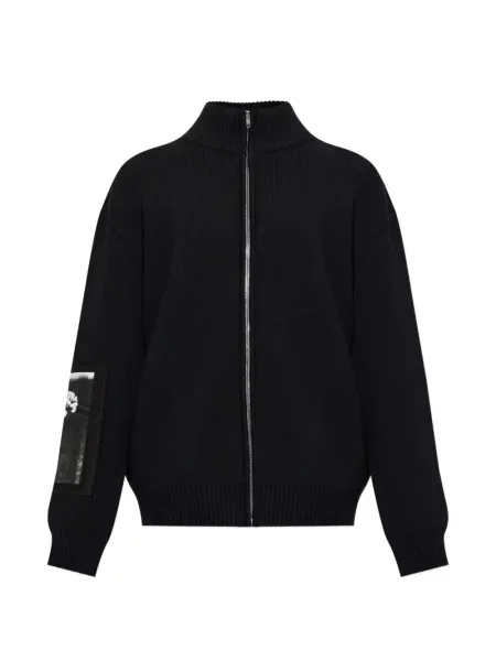 Cardigan Balenciaga tricotate cu autograf negru