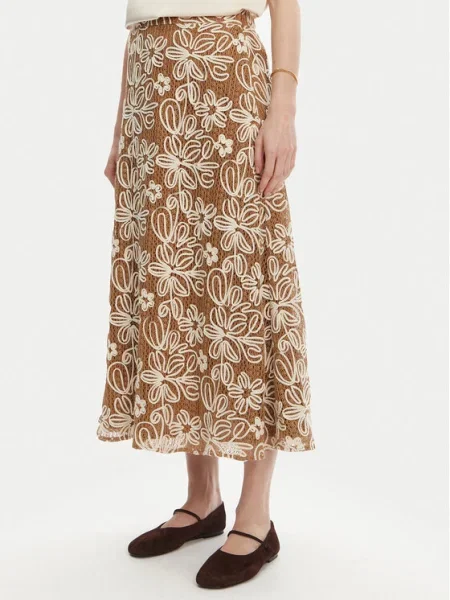 Luisa Spagnoli Fustă midi Tenente bej