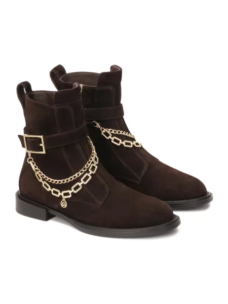Buty do kostki Kazar skórzane brązowe