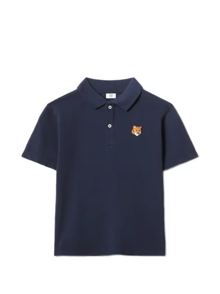 Koszulka polo dziecięca Maison Kitsune niebieska