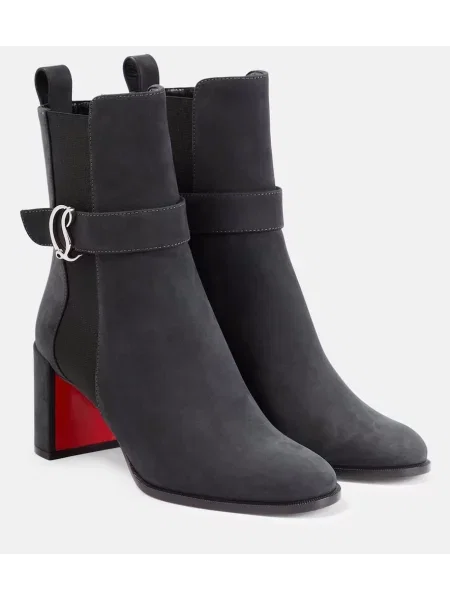 Botine chelsea Christian Louboutin din piele de căprioară negru