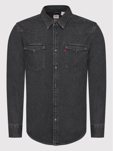 Levi's® džínsová košeľa Barstow Western Čierna Standard Fit sivá