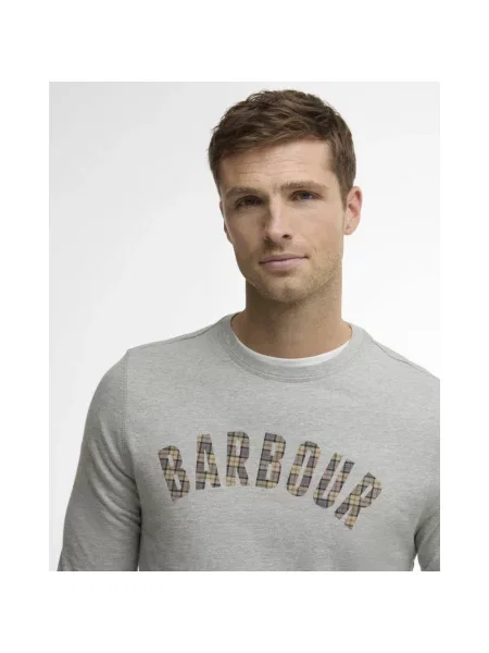 Bluza nierozpinana Barbour z okrągłym dekoltem szara