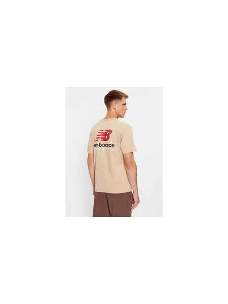 New Balance Póló Athletics Remastered Graphic Cotton Jersey Short Sleeve T-shirt Regular Fit barna