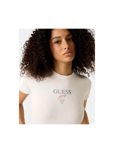 Guess Jeans Tricou Écru alb